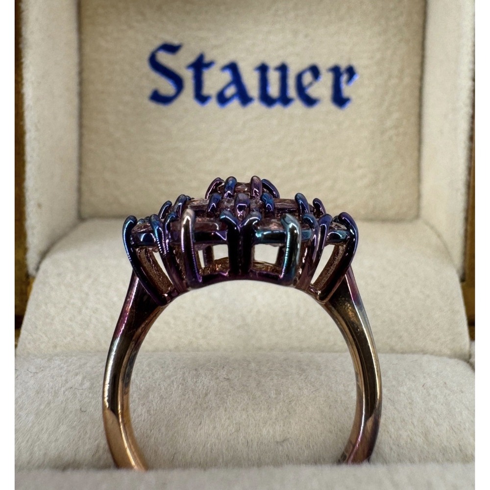 Stauer, Sterling Gold Vermeil Everlasting Rhodolite Ring Size 6 Box - Picture 4 of 8